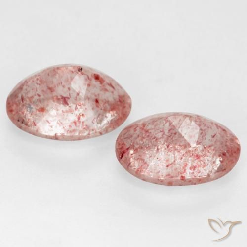 Pedras preciosas de Quartzo Morango Rosa Médio Claro natural de 2.23 ct, oval, Transparente