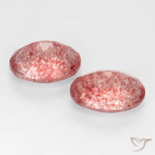 Pedras preciosas de Quartzo Morango Tom Rosa Avermelhado natural de 2.32 ct, oval, Translúcido