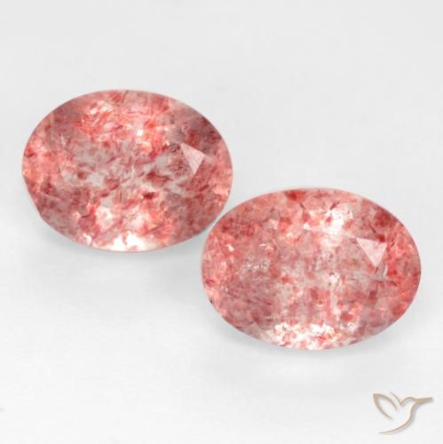 2.58ctw Natural rosa médio Quartzo Morango, oval, Translúcido