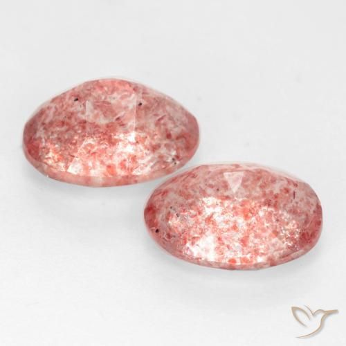 Pedras preciosas de Quartzo Morango rosa médio natural de 2.29 ct, Corte Oval, Translúcido