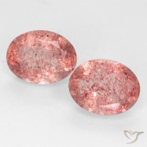 2.38ctw Natural rosa médio Quartzo Morango, oval, Translúcido