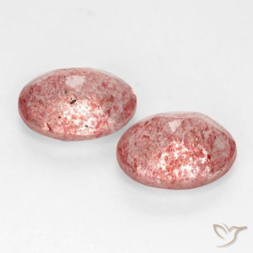 Pedras preciosas de Quartzo Morango rosa médio natural de 2.38 ct, oval, Translúcido