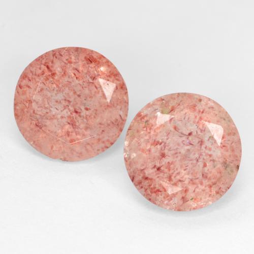 Pedras preciosas de quartzo morango rosa natural de 4,60 ct, corte redondo, translúcido