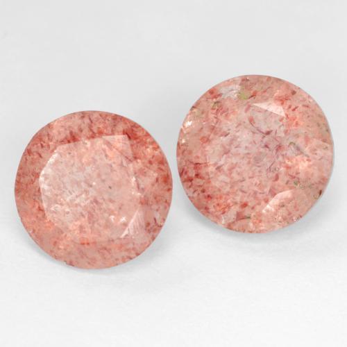 Pedras preciosas de quartzo morango rosa natural de 4,60 ct, corte redondo, translúcido