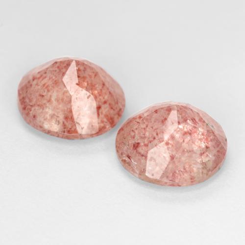 Pedras preciosas de quartzo morango rosa natural de 4,60 ct, corte redondo, translúcido