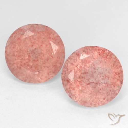 Pedras preciosas de quartzo morango rosa natural de 5,05 ct, corte redondo, translúcido