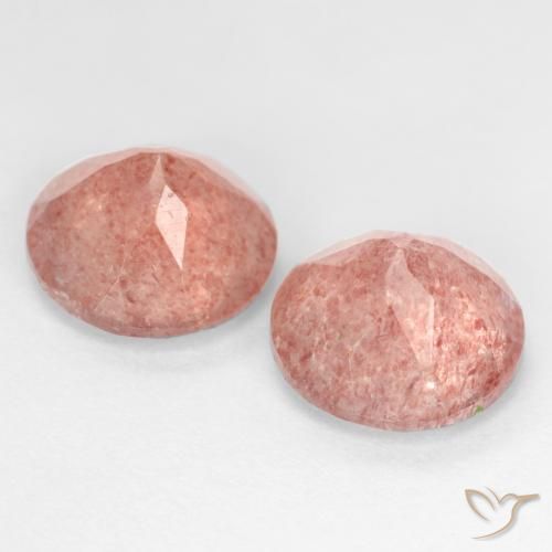 Pedras preciosas de quartzo morango rosa natural de 5,05 ct, corte redondo, translúcido