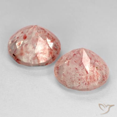Pedras preciosas de Quartzo Morango Luz rosa natural de 5.33 ct, Redondo, Transparente