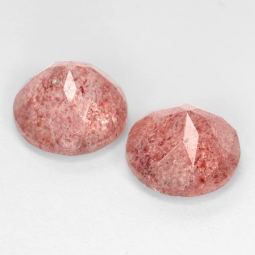 Pedras preciosas de quartzo morango rosa natural de 5,08 ct, corte redondo, translúcido