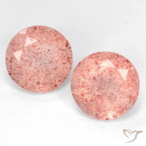 5.52ctw Natural Rosa Claro Rosa Quartzo Morango, Redondo, Translúcido