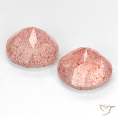 Pedras preciosas de Quartzo Morango Rosa Claro Rosa natural de 5.52 ct, Redondo, Translúcido