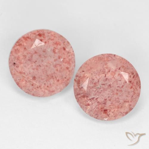 4.89ctw Natural Rosa Médio Claro Quartzo Morango, Redondo, Translúcido