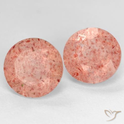 Pedras preciosas de Quartzo Morango Pêssego Rosa Rosa natural de 5.63 ct, Redondo, Translúcido