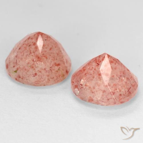 Pedras preciosas de Quartzo Morango Pêssego Rosa Rosa natural de 5.63 ct, Redondo, Translúcido