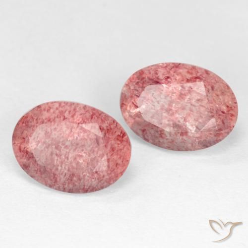 Pedras preciosas de Quartzo Morango Rosa chiclete natural de 2.82 ct, oval, Translúcido