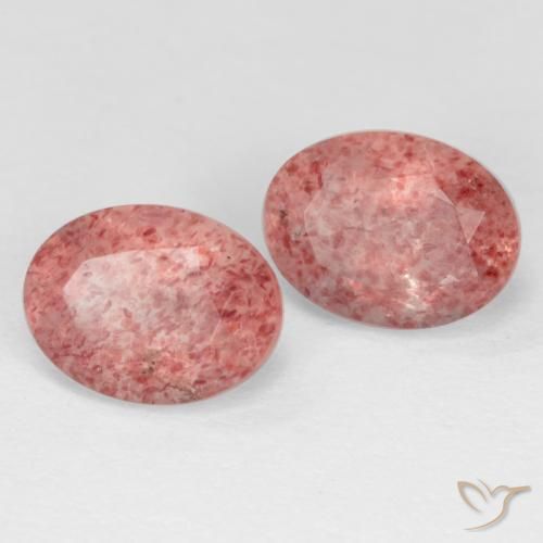 Pedras preciosas de Quartzo Morango rosa médio natural de 2.82 ct, oval, Translúcido
