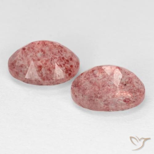 Pedras preciosas de Quartzo Morango rosa médio natural de 2.82 ct, oval, Translúcido