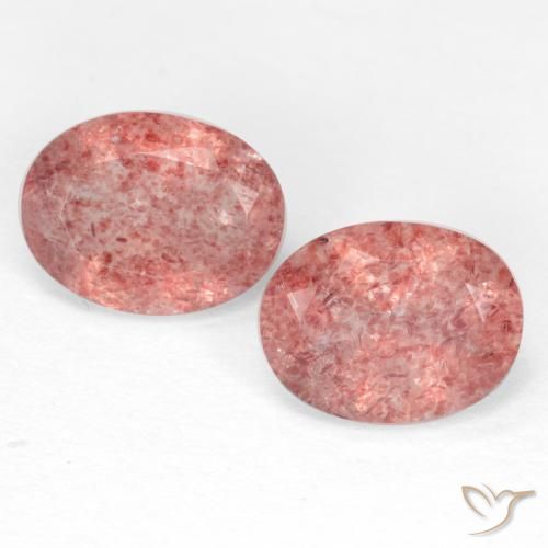 2.36ctw Natural rosa rosa Quartzo Morango, oval, Translúcido