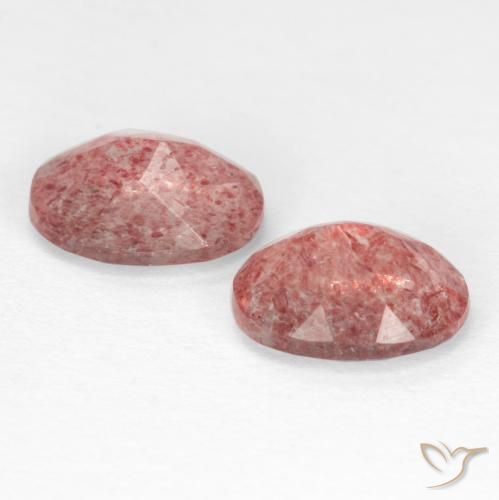 Pedras preciosas de Quartzo Morango rosa rosa natural de 2.36 ct, oval, Translúcido