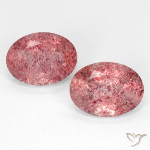 2.37ctw Natural Rosa escuro Quartzo Morango, oval, Translúcido