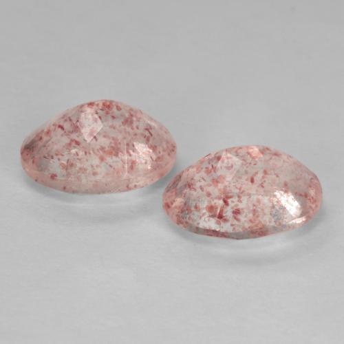 Pedras preciosas de quartzo morango rosa natural de 2,47 ct, corte oval, transparente
