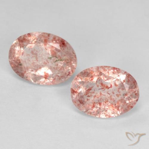 2.34ctw Natural Rosa Terroso Quartzo Morango, oval, Translúcido