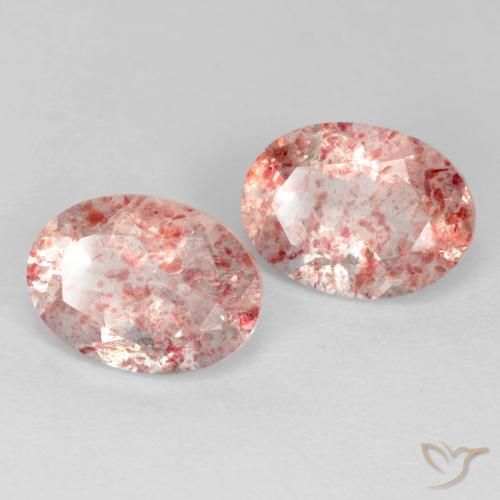 Pedras preciosas de Quartzo Morango Rosa choque claro natural de 2.47 ct, oval, Transparente