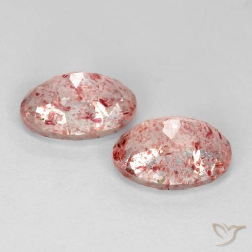 Pedras preciosas de Quartzo Morango Rosa choque claro natural de 2.47 ct, oval, Transparente