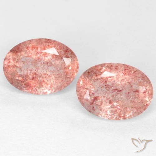 2.39ctw Natural rosa médio Quartzo Morango, oval, Translúcido