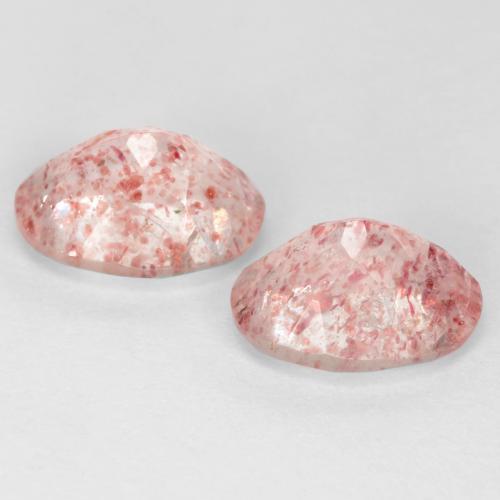 Pedras preciosas de quartzo morango rosa natural de 2,41 ct, corte oval, transparente