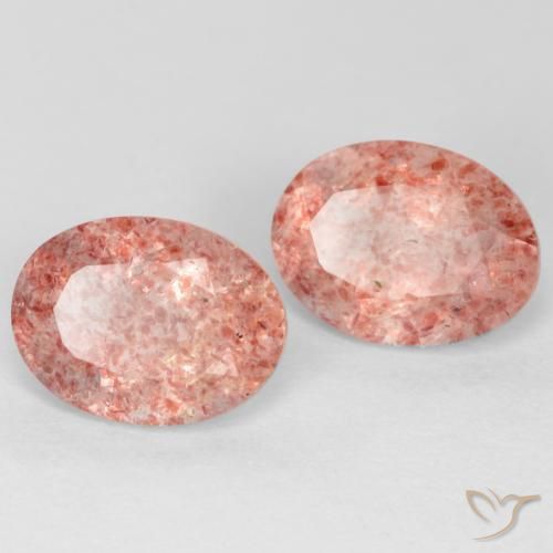 Pedras preciosas de Quartzo Morango Rosa Claro Rosa natural de 2.29 ct, oval, Translúcido