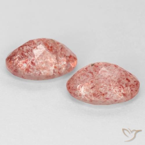 Pedras preciosas de Quartzo Morango Rosa Claro Rosa natural de 2.29 ct, oval, Translúcido
