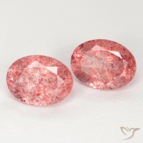 Pedras preciosas de Quartzo Morango Jacarandá Rosa natural de 2.33 ct, oval, Translúcido