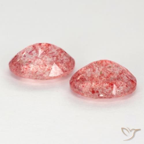 Pedras preciosas de Quartzo Morango Jacarandá Rosa natural de 2.33 ct, oval, Translúcido