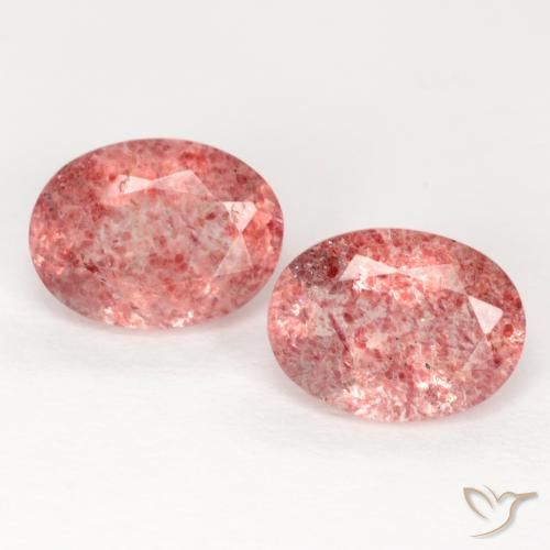 2.35ctw Natural Framboesa Rosa Quartzo Morango, oval, Translúcido