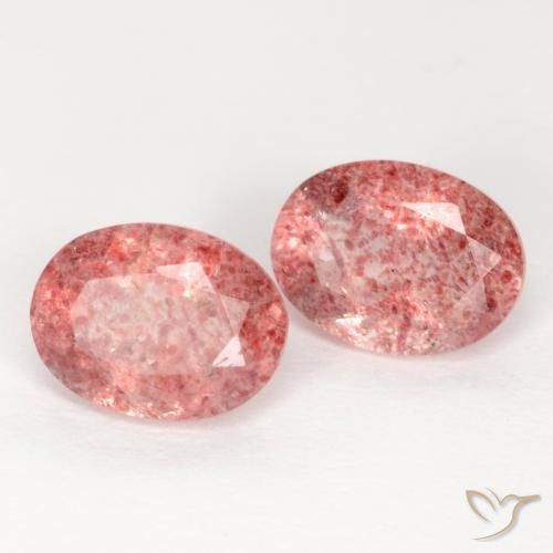 Pedras preciosas de Quartzo Morango Framboesa Rosa natural de 2.35 ct, oval, Translúcido