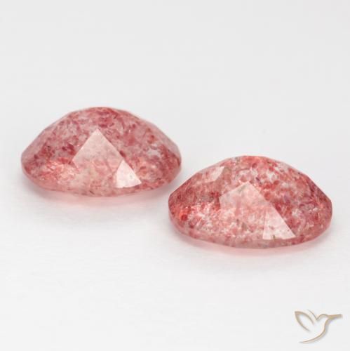 Pedras preciosas de Quartzo Morango Framboesa Rosa natural de 2.35 ct, oval, Translúcido
