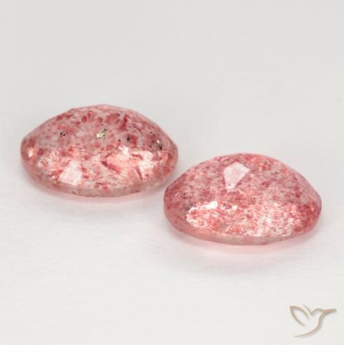 Pedras preciosas de Quartzo Morango Jacarandá Rosa natural de 2.31 ct, oval, Translúcido