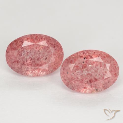 2.75ctw Natural rosa avermelhado Quartzo Morango, oval, Translúcido