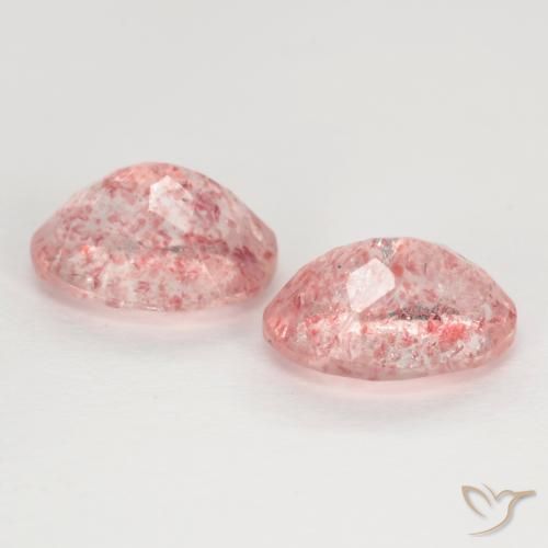 Pedras preciosas de Quartzo Morango Rosa Médio Claro natural de 2.38 ct, oval, Translúcido