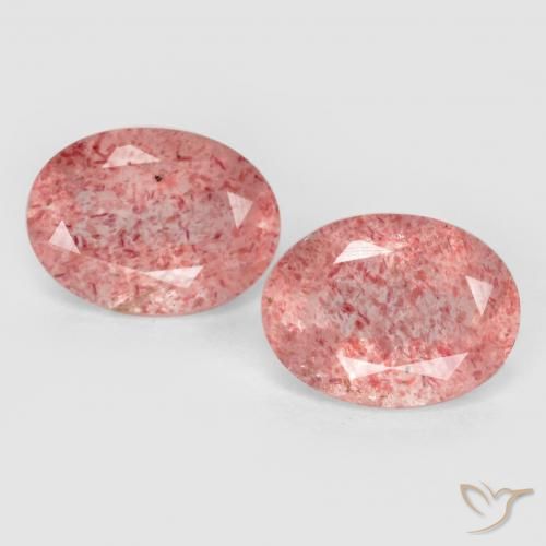 2.39ctw Natural Luz rosa Quartzo Morango, oval, Translúcido