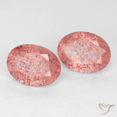Pedras preciosas de Quartzo Morango Luz rosa natural de 2.39 ct, oval, Translúcido