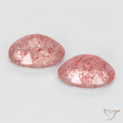 Pedras preciosas de Quartzo Morango Luz rosa natural de 2.39 ct, oval, Translúcido