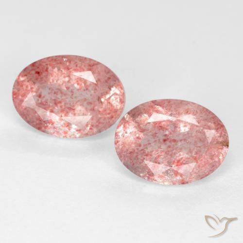 2.33ctw Natural Rosa choque claro Quartzo Morango, oval, Translúcido, Photo A