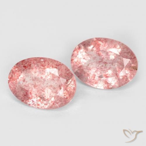 Pedras preciosas de Quartzo Morango Rosa choque claro natural de 2.33 ct, oval, Translúcido
