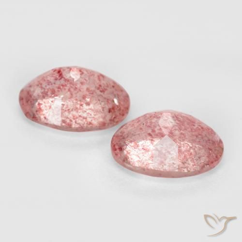 Pedras preciosas de Quartzo Morango Rosa choque claro natural de 2.33 ct, oval, Translúcido