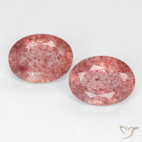 2.34ctw Natural rosa rosa Quartzo Morango, oval, Translúcido