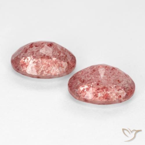 Pedras preciosas de Quartzo Morango rosa rosa natural de 2.34 ct, oval, Translúcido
