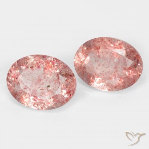 Pedras preciosas de Quartzo Morango Rosa Claro Rosa natural de 2.62 ct, oval, Transparente