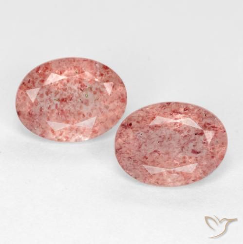 2.31ctw Natural Rosa Médio Claro Quartzo Morango, oval, Translúcido